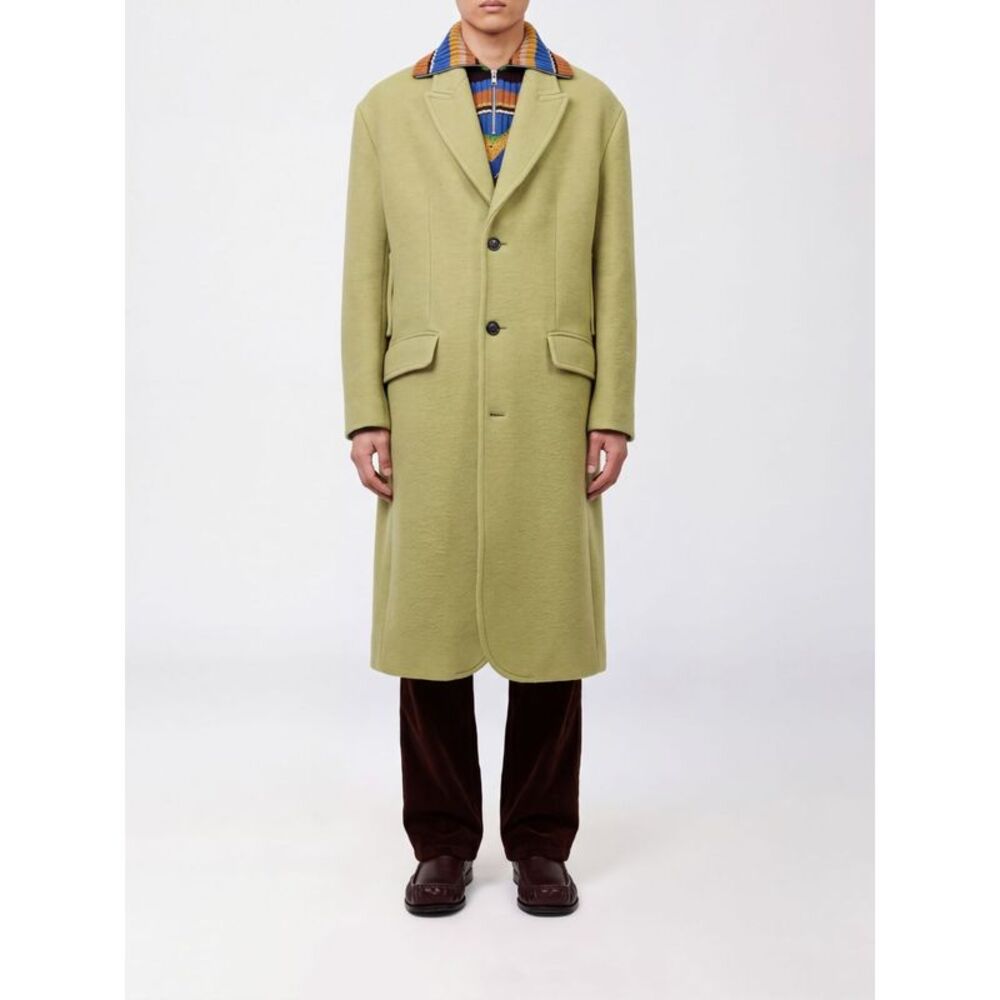 Marni Men Single-Breasted Knee-Length Wool Coat Marni With Lapel Collar